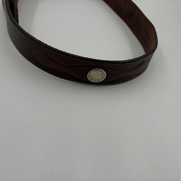 End of the Trail Belt Buckle with Leegin Buffalo NIckel Belt Size 32 Historic - Picture 4 of 8